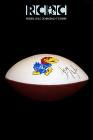 Autographed KU Football by Coach Les Miles 187//280